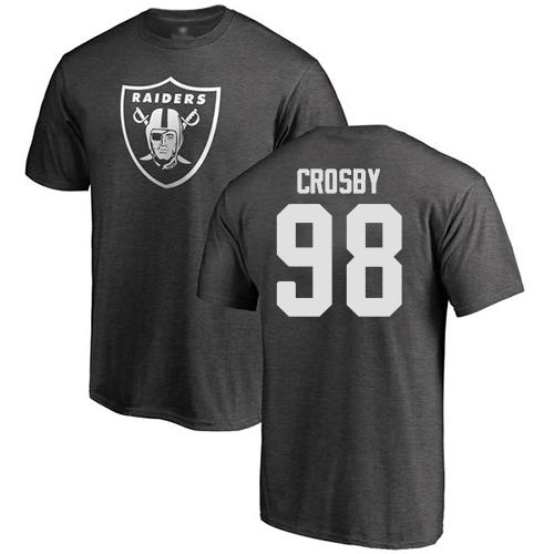 Men Oakland Raiders Ash Maxx Crosby One Color NFL Football #98 T Shirt->nfl t-shirts->Sports Accessory